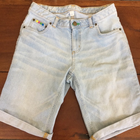 Land’s End Girls 14 Jean Bermuda shorts light wash - Picture 1 of 5